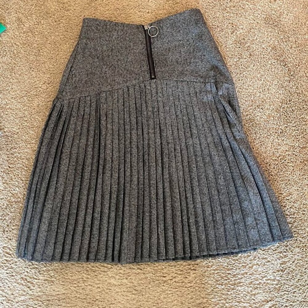 knee length pleated skirt